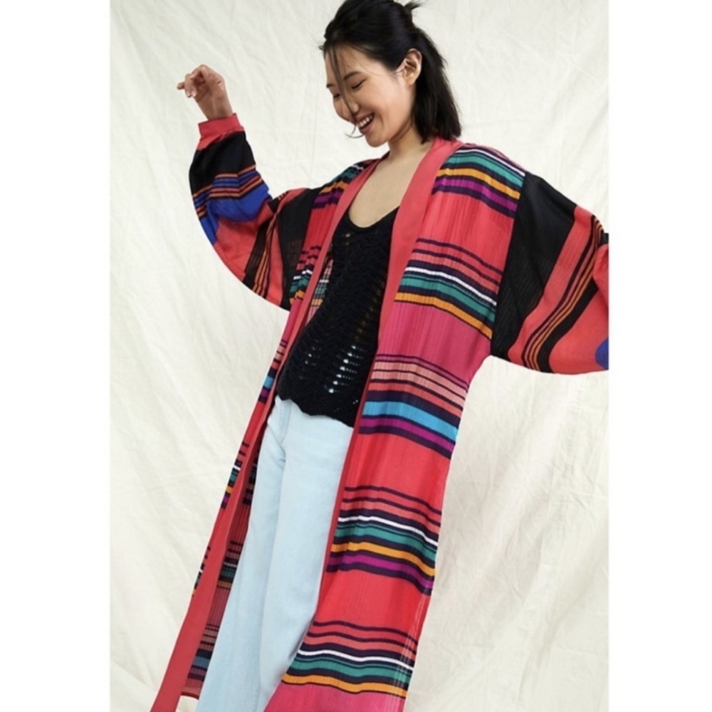 Anthropologie conditions apply  Striped colorful duster  Kimono - Picture 5 of 11